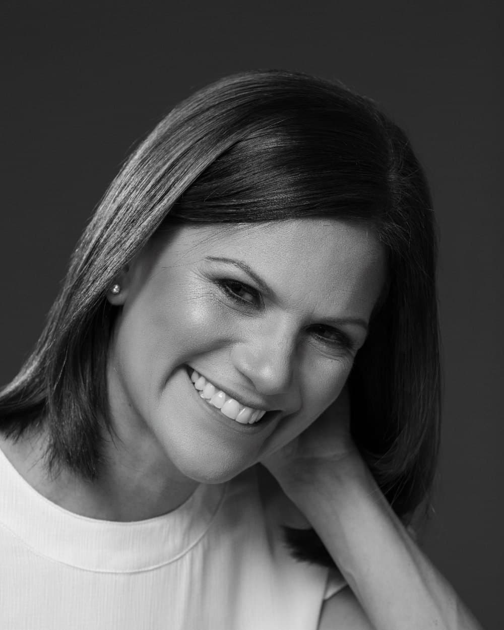 Retrato en blanco y negro de Emy Alonso